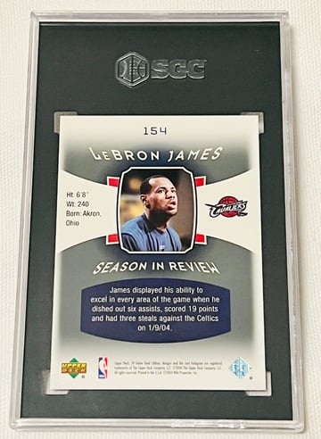 2004-05 Upper Deck SP Game Used Edition Lebron James Season In Review Rookie 434/999 SGC8.5