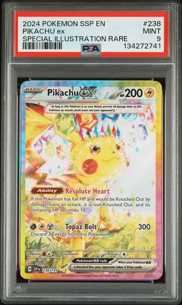 2024 POKEMON SSP EN-SURGING SPARKS 238 PIKACHU EX SPECIAL ILLUSTRATION RARE PSA9
