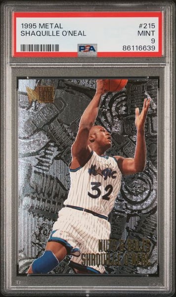 1995 METAL #215 SHAQUILLE O'NEAL PSA9