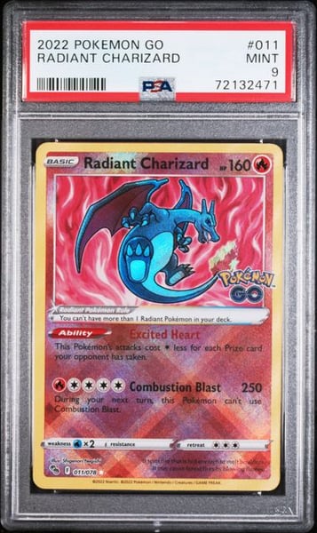2022 POKEMON GO #011 RADIANT CHARIZARD PSA9